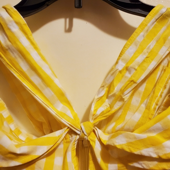 Crown Ivy yellow and white buffalo check blouse - Picture 4 of 5